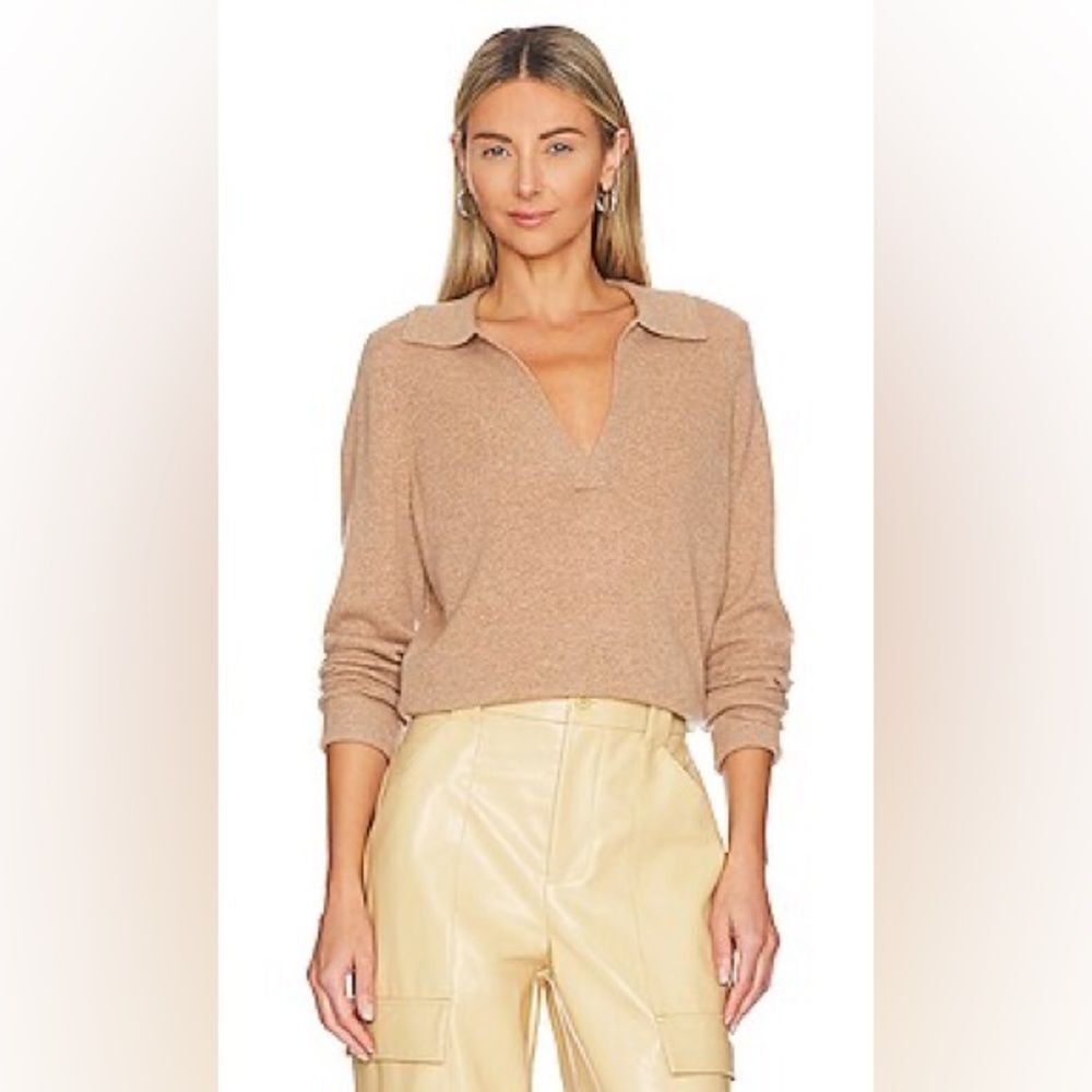 White and Warren Beige Tan Cashmere Sweater